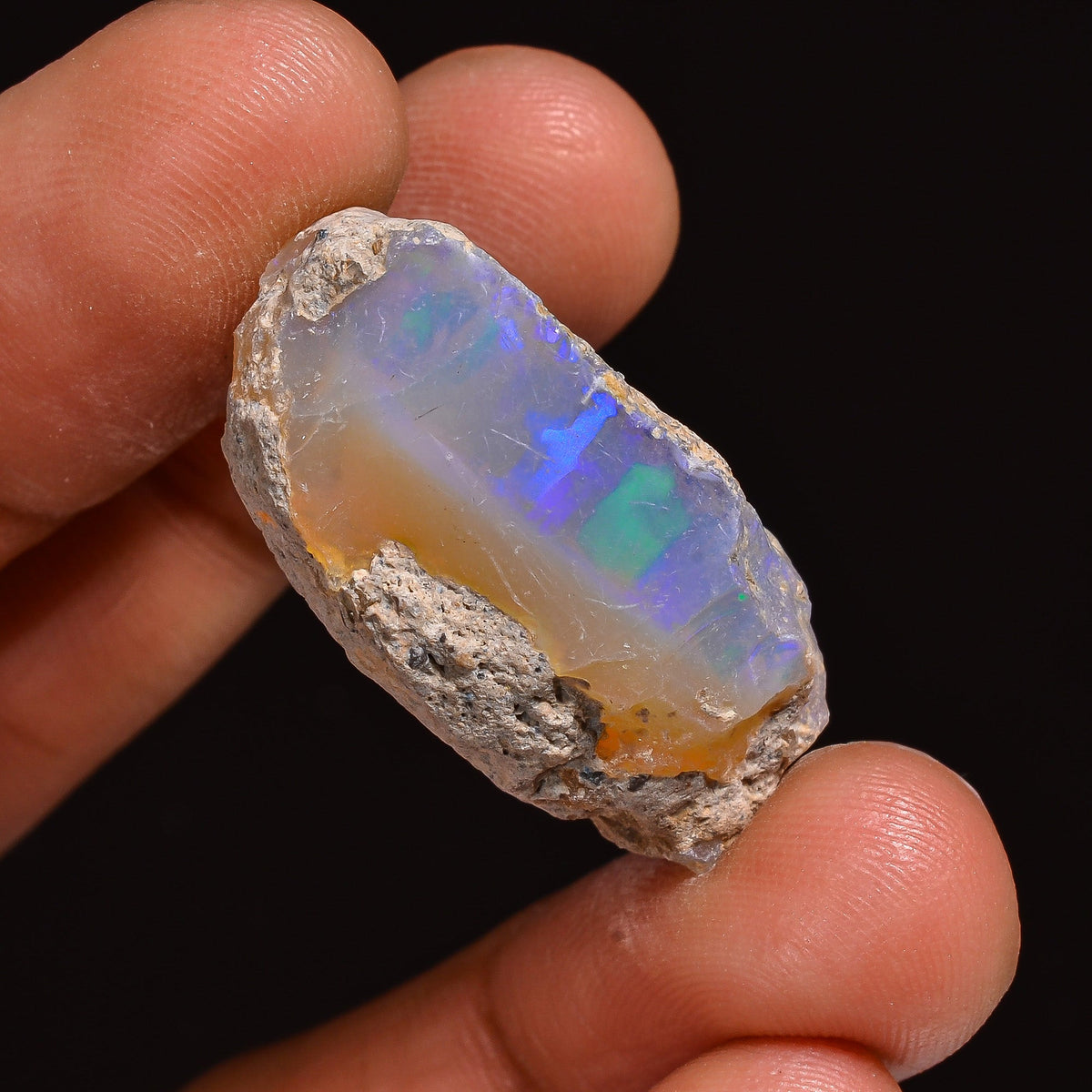 Fabulous Top Grade Quality 100% Natural Welo Fire Ethiopian Opal Fancy Rough Loose Gemstone For Making Jewelry 27X15X14 MM 27.50 Cts KR63-60 Sunkarton
