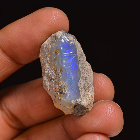 Fabulous Top Grade Quality 100% Natural Welo Fire Ethiopian Opal Fancy Rough Loose Gemstone For Making Jewelry 27X15X14 MM 27.50 Cts KR63-60 Sunkarton