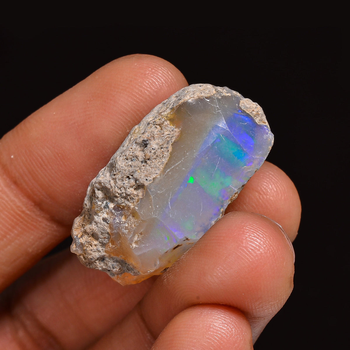 Fabulous Top Grade Quality 100% Natural Welo Fire Ethiopian Opal Fancy Rough Loose Gemstone For Making Jewelry 27X15X14 MM 27.50 Cts KR63-60 Sunkarton
