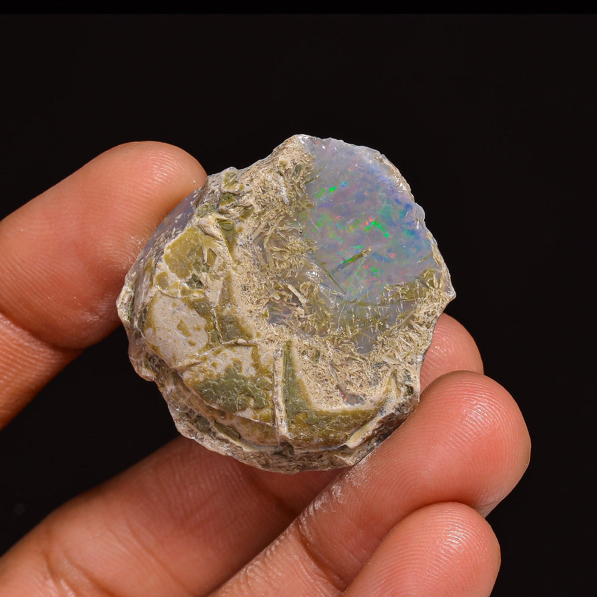 Incredible Top Grade Quality 100% Natural Welo Fire Ethiopian Opal Fancy Rough Loose Gemstone For Making Jewelry 30X28X14MM 52.50 Cts KR6364 Sunkarton