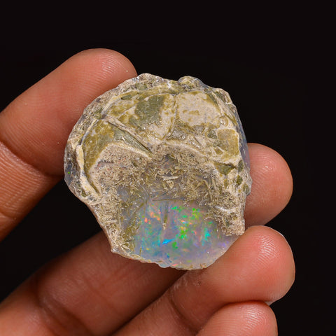 Incredible Top Grade Quality 100% Natural Welo Fire Ethiopian Opal Fancy Rough Loose Gemstone For Making Jewelry 30X28X14MM 52.50 Cts KR6364 Sunkarton
