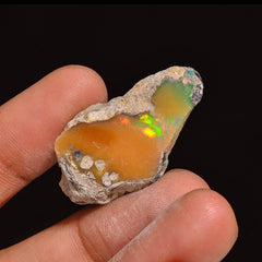 Marvellous Top Grade Quality 100% Natural Welo Fire Ethiopian Opal Fancy Rough Loose Gemstone For Making Jewelry 33X18X9MM 20.50 Cts KR63-65 Sunkarton
