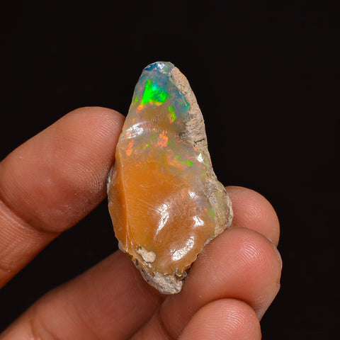 Marvellous Top Grade Quality 100% Natural Welo Fire Ethiopian Opal Fancy Rough Loose Gemstone For Making Jewelry 33X18X9MM 20.50 Cts KR63-65 Sunkarton