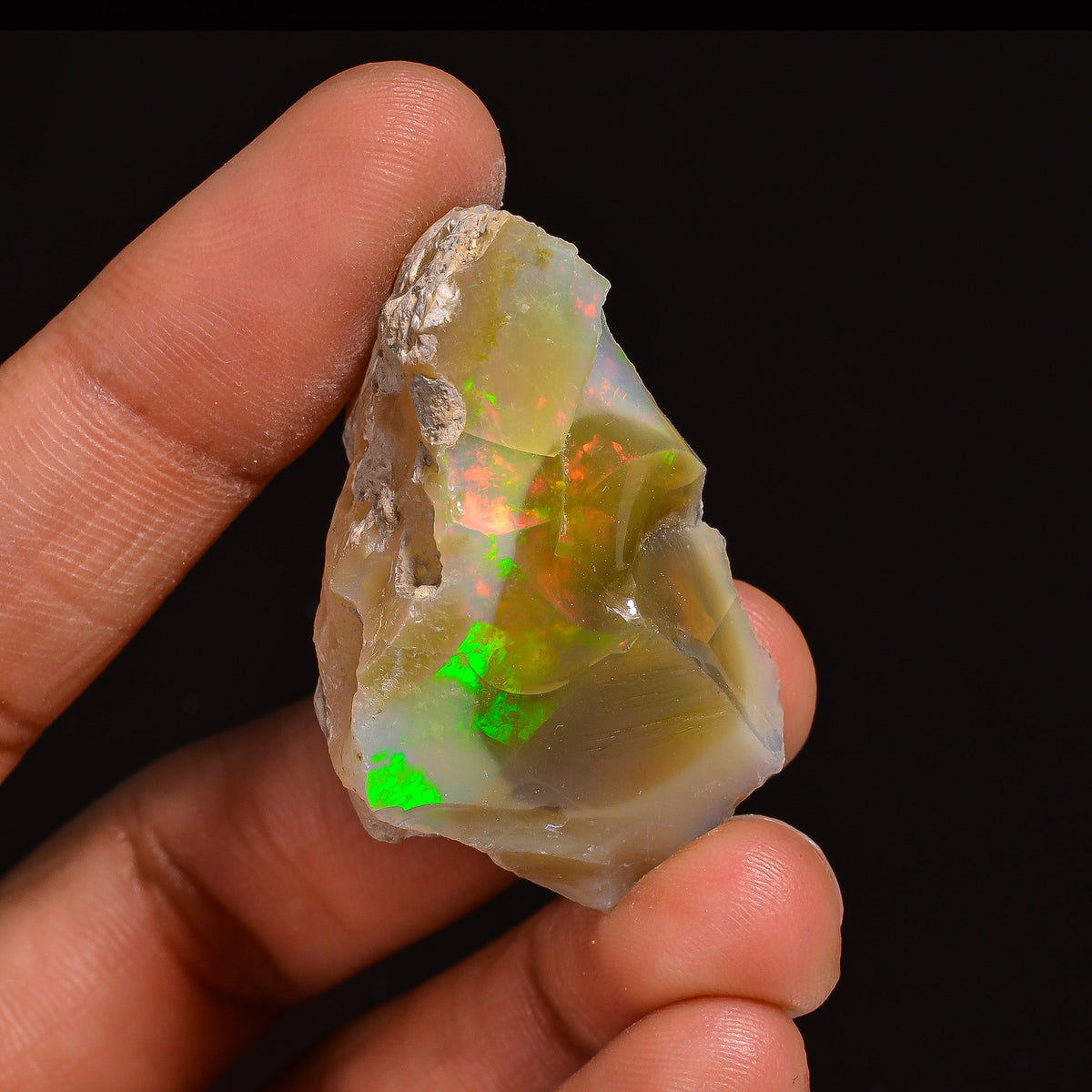 Outstanding Top Grade Quality 100% Natural Welo Fire Ethiopian Opal Rough Loose Gemstone For Making Jewelry 36X27X20 MM 70.00 Cts. KR63-67 Sunkarton