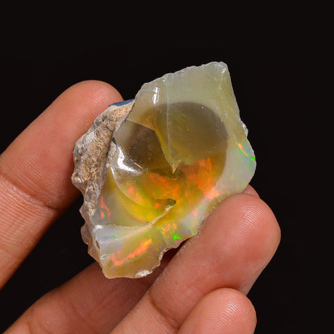 Outstanding Top Grade Quality 100% Natural Welo Fire Ethiopian Opal Rough Loose Gemstone For Making Jewelry 36X27X20 MM 70.00 Cts. KR63-67 Sunkarton