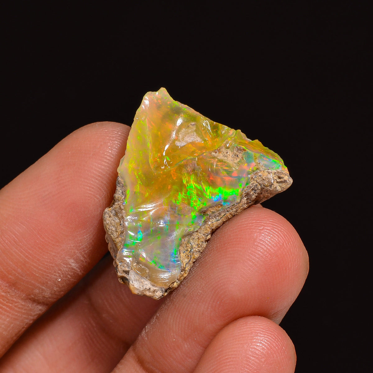 Superb Top Grade Quality 100% Natural Welo Fire Ethiopian Opal Fancy Rough Loose Gemstone For Making Jewelry 22X20X10 MM 17.50 Cts. KR63-69 Sunkarton