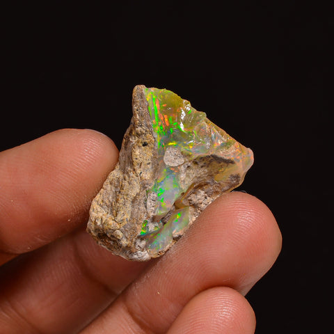 Superb Top Grade Quality 100% Natural Welo Fire Ethiopian Opal Fancy Rough Loose Gemstone For Making Jewelry 22X20X10 MM 17.50 Cts. KR63-69 Sunkarton