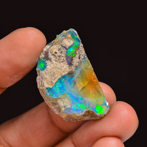 Stunning Top Grade Quality 100% Natural Welo Fire Ethiopian Opal Fancy Rough Loose Gemstone For Making Jewelry 29X18X10 MM 24.50 Cts KR63-70 Sunkarton