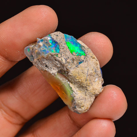 Stunning Top Grade Quality 100% Natural Welo Fire Ethiopian Opal Fancy Rough Loose Gemstone For Making Jewelry 29X18X10 MM 24.50 Cts KR63-70 Sunkarton