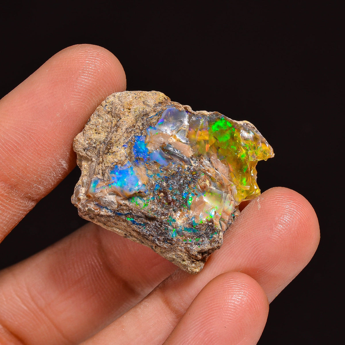 Tempting Top Grade Quality 100% Natural Welo Fire Ethiopian Opal Fancy Rough Loose Gemstone For Making Jewelry 29X23X11 MM 36.00 Cts KR63-72 Sunkarton