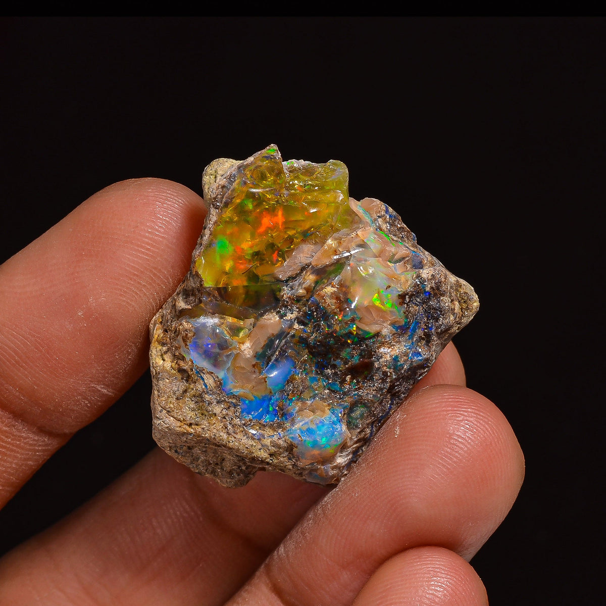 Tempting Top Grade Quality 100% Natural Welo Fire Ethiopian Opal Fancy Rough Loose Gemstone For Making Jewelry 29X23X11 MM 36.00 Cts KR63-72 Sunkarton