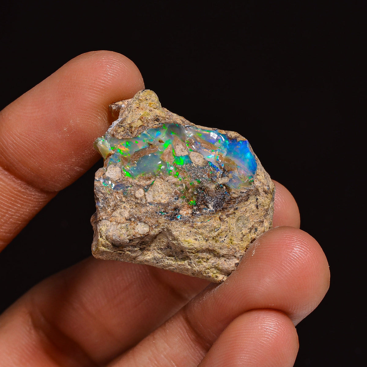 Tempting Top Grade Quality 100% Natural Welo Fire Ethiopian Opal Fancy Rough Loose Gemstone For Making Jewelry 29X23X11 MM 36.00 Cts KR63-72 Sunkarton