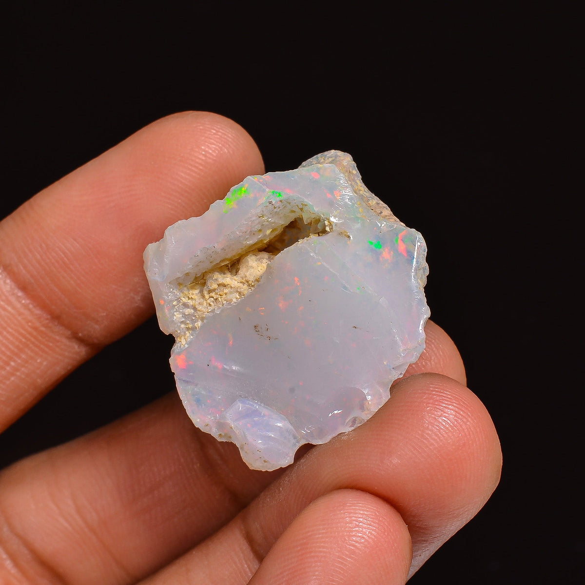 Terrific Top Grade Quality 100% Natural Welo Fire Ethiopian Opal Fancy Rough Loose Gemstone For Making Jewelry 26X23X14 MM 25.50 Cts KR63-73 Sunkarton