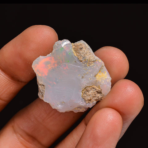 Terrific Top Grade Quality 100% Natural Welo Fire Ethiopian Opal Fancy Rough Loose Gemstone For Making Jewelry 26X23X14 MM 25.50 Cts KR63-73 Sunkarton