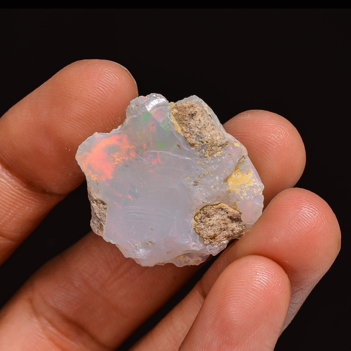 Terrific Top Grade Quality 100% Natural Welo Fire Ethiopian Opal Fancy Rough Loose Gemstone For Making Jewelry 26X23X14 MM 25.50 Cts KR63-73 Sunkarton