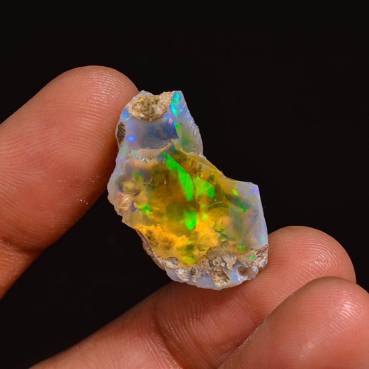 Amazing Top Grade Quality 100% Natural Welo Fire Ethiopian Opal Fancy Rough Loose Gemstone For Making Jewelry 24X14X11 MM 14.00 Cts. KR63-76 Sunkarton