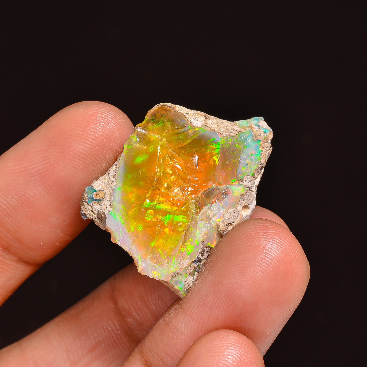 Attractive Top Grade Quality 100% Natural Welo Fire Ethiopian Opal Fancy Rough Loose Gemstone For Making Jewelry 25X20X12MM 23.00 Cts KR6377 Sunkarton