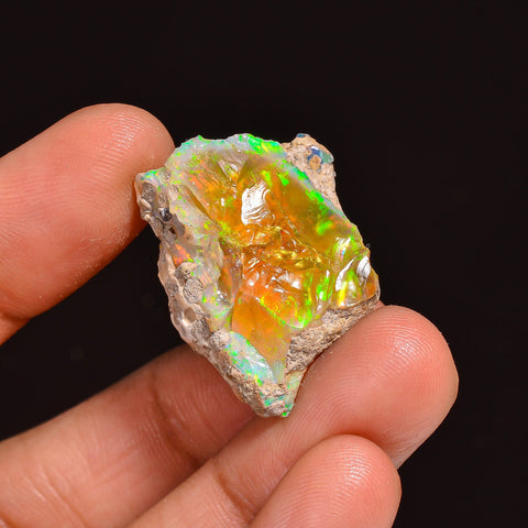 Attractive Top Grade Quality 100% Natural Welo Fire Ethiopian Opal Fancy Rough Loose Gemstone For Making Jewelry 25X20X12MM 23.00 Cts KR6377 Sunkarton
