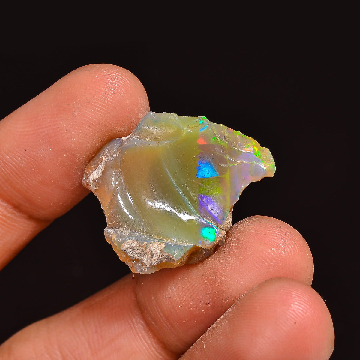 Awesome Top Grade Quality 100% Natural Welo Fire Ethiopian Opal Fancy Rough Loose Gemstone For Making Jewelry 24X19X8 MM 15.00 Cts. KR63-78 Sunkarton
