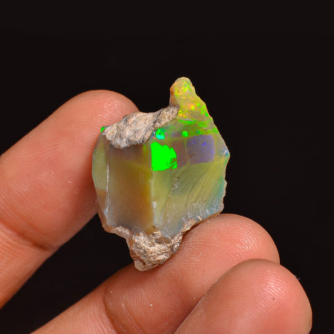 Awesome Top Grade Quality 100% Natural Welo Fire Ethiopian Opal Fancy Rough Loose Gemstone For Making Jewelry 24X19X8 MM 15.00 Cts. KR63-78 Sunkarton