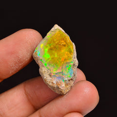 Beautiful Top Grade Quality 100% Natural Welo Fire Ethiopian Opal Fancy Rough Loose Gemstone For Making Jewelry 26X16X8 MM 17.00 Cts KR63-79 Sunkarton