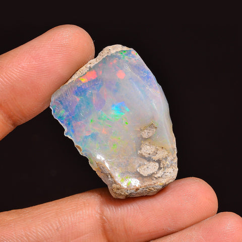 Classic Top Grade Quality 100% Natural Welo Fire Ethiopian Opal Fancy Rough Loose Gemstone For Making Jewelry 31X22X7 MM 19.00 Cts. KR63-80 Sunkarton