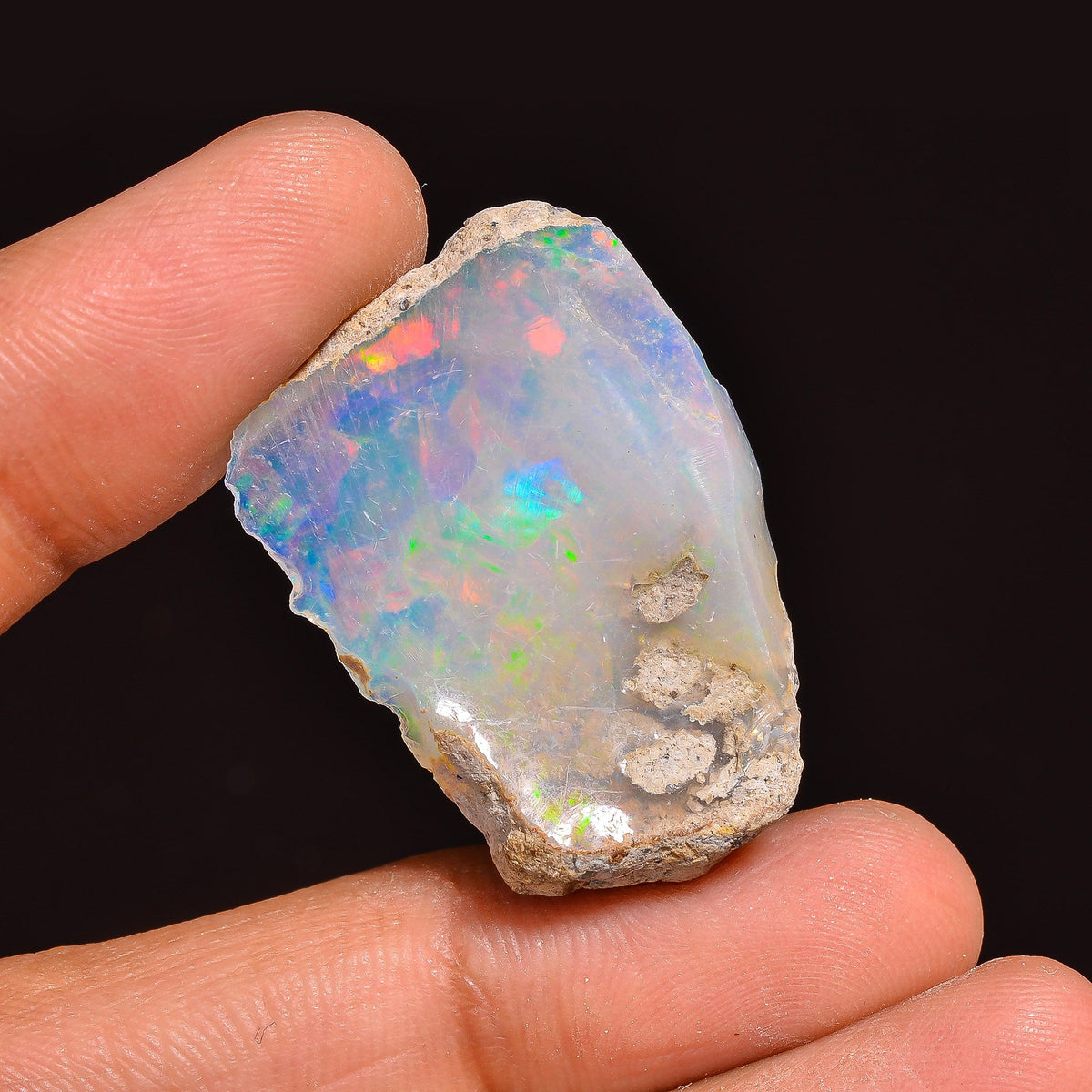 Classic Top Grade Quality 100% Natural Welo Fire Ethiopian Opal Fancy Rough Loose Gemstone For Making Jewelry 31X22X7 MM 19.00 Cts. KR63-80 Sunkarton