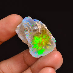 Dazzling Top Grade Quality 100% Natural Welo Fire Ethiopian Opal Fancy Rough Loose Gemstone For Making Jewelry 27X19X10 MM 23.00 Cts KR63-81 Sunkarton