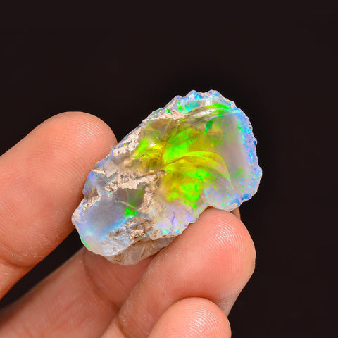 Dazzling Top Grade Quality 100% Natural Welo Fire Ethiopian Opal Fancy Rough Loose Gemstone For Making Jewelry 27X19X10 MM 23.00 Cts KR63-81 Sunkarton