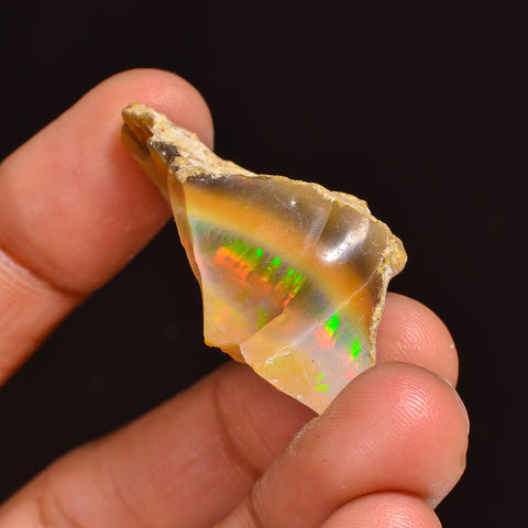 Excellent Top Grade Quality 100% Natural Welo Fire Ethiopian Opal Fancy Rough Loose Gemstone For Making Jewelry 34X18X17MM 33.50 Cts KR63-82 Sunkarton