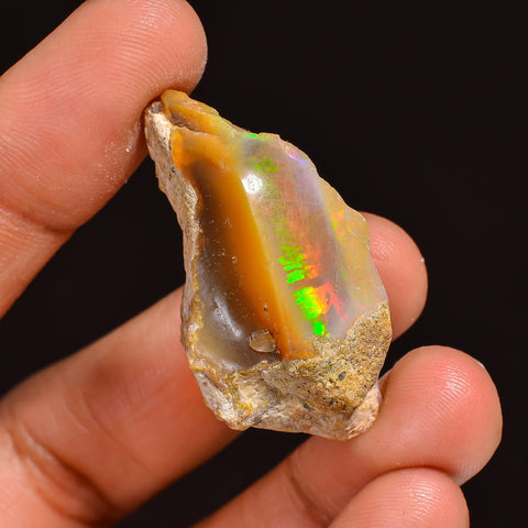 Excellent Top Grade Quality 100% Natural Welo Fire Ethiopian Opal Fancy Rough Loose Gemstone For Making Jewelry 34X18X17MM 33.50 Cts KR63-82 Sunkarton