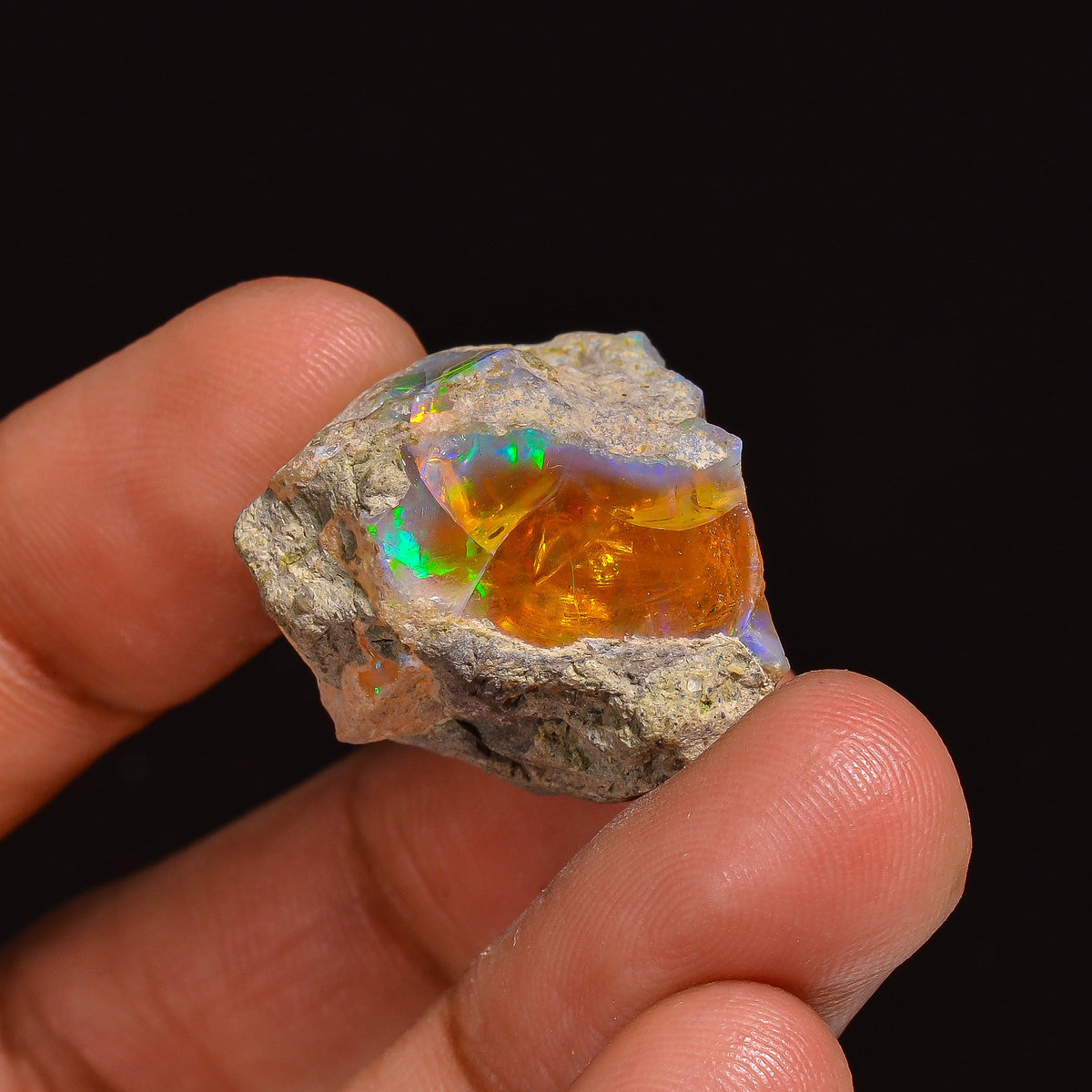 Fabulous Top Grade Quality 100% Natural Welo Fire Ethiopian Opal Fancy Rough Loose Gemstone For Making Jewelry 25X20X18 MM 33.50 Cts KR63-85 Sunkarton
