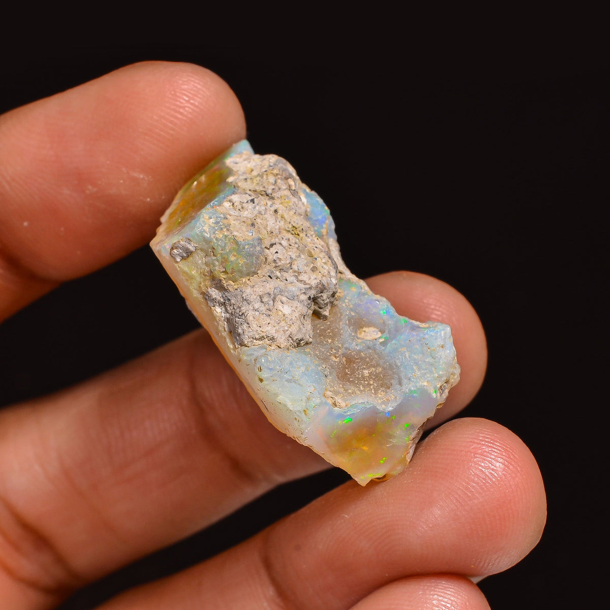 Fantastic Top Grade Quality 100% Natural Welo Fire Ethiopian Opal Fancy Rough Loose Gemstone For Making Jewelry 29X19X13MM 27.50 Cts KR63-86 Sunkarton