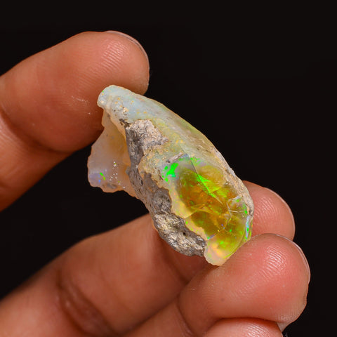 Fantastic Top Grade Quality 100% Natural Welo Fire Ethiopian Opal Fancy Rough Loose Gemstone For Making Jewelry 29X19X13MM 27.50 Cts KR63-86 Sunkarton