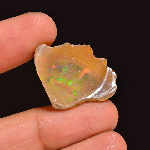 Incredible Top Grade Quality 100% Natural Welo Fire Ethiopian Opal Fancy Rough Loose Gemstone For Making Jewelry 27X19X5MM 09.00 Cts KR63-89 Sunkarton