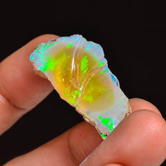 Exclusive Top Grade Quality 100% Natural Welo Fire Ethiopian Opal Fancy Rough Loose Gemstone For Making Jewelry 30X14X11 MM 20.00 Cts KR63-8 Sunkarton