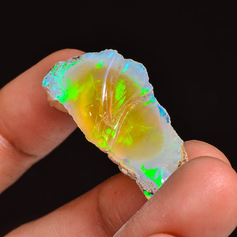Exclusive Top Grade Quality 100% Natural Welo Fire Ethiopian Opal Fancy Rough Loose Gemstone For Making Jewelry 30X14X11 MM 20.00 Cts KR63-8 Sunkarton
