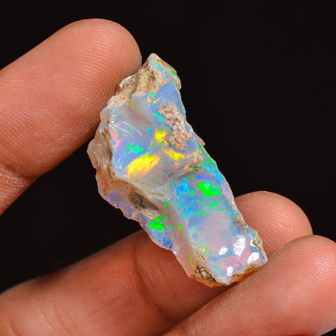 Exclusive Top Grade Quality 100% Natural Welo Fire Ethiopian Opal Fancy Rough Loose Gemstone For Making Jewelry 30X14X11 MM 20.00 Cts KR63-8 Sunkarton