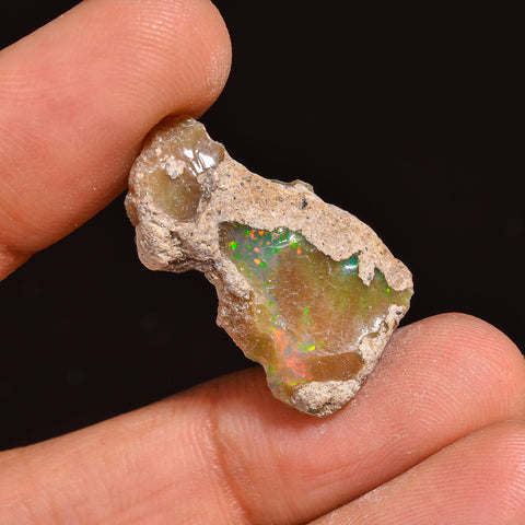 Marvellous Top Grade Quality 100% Natural Welo Fire Ethiopian Opal Fancy Rough Loose Gemstone For Making Jewelry 26X15X7MM 10.50 Cts KR63-90 Sunkarton
