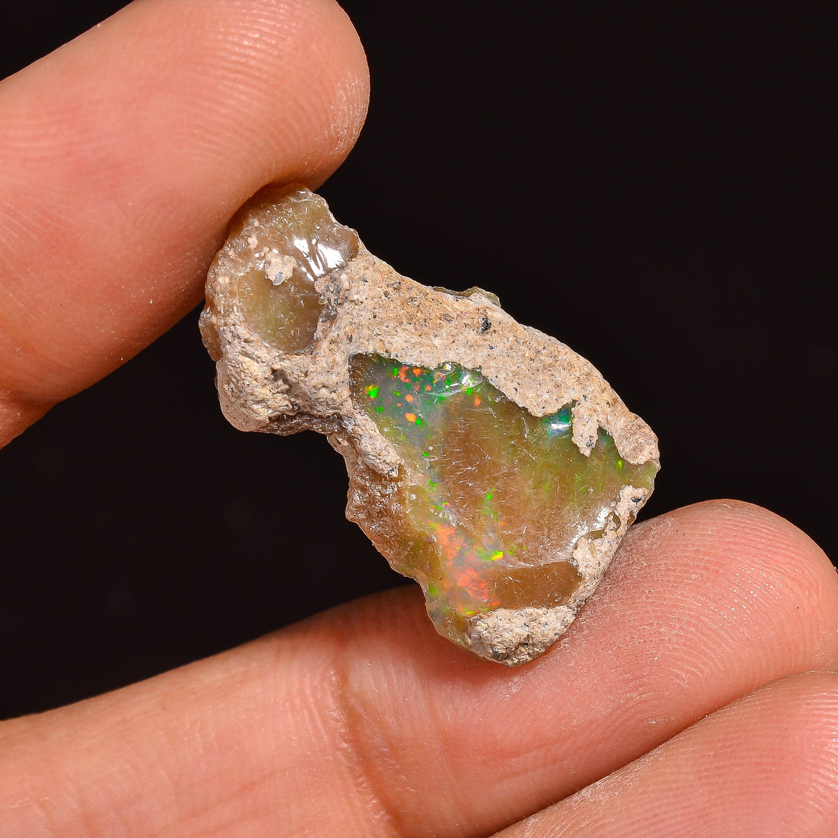 Marvellous Top Grade Quality 100% Natural Welo Fire Ethiopian Opal Fancy Rough Loose Gemstone For Making Jewelry 26X15X7MM 10.50 Cts KR63-90 Sunkarton