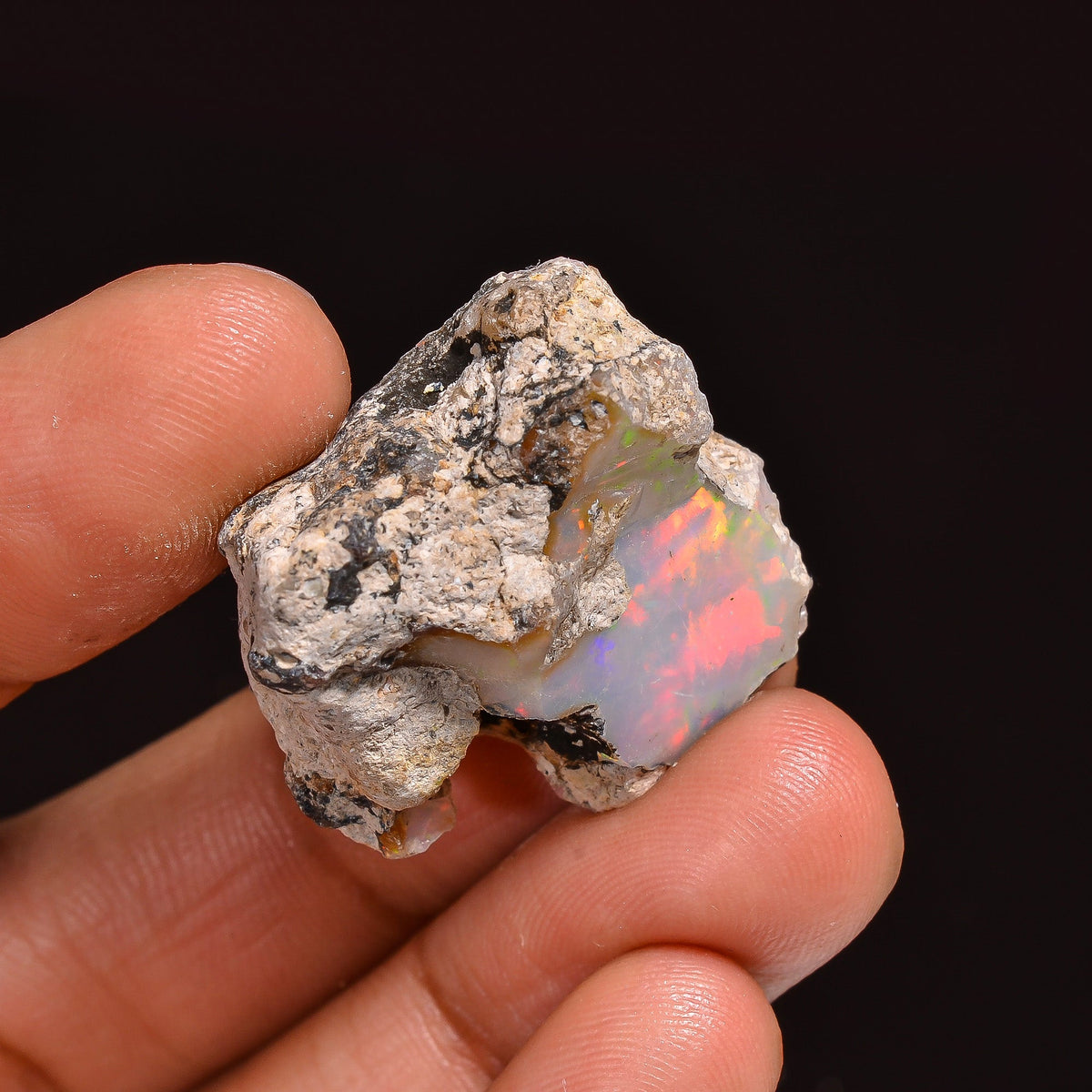 Outstanding Top Grade Quality 100% Natural Welo Fire Ethiopian Opal Rough Loose Gemstone For Making Jewelry 25X22X14 MM 28.50 Cts. KR63-92 Sunkarton