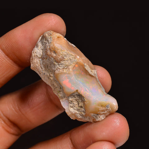 Splendid Top Grade Quality 100% Natural Welo Fire Ethiopian Opal Fancy Rough Loose Gemstone For Making Jewelry 36X17X14 MM 43.50 Cts KR63-93 Sunkarton