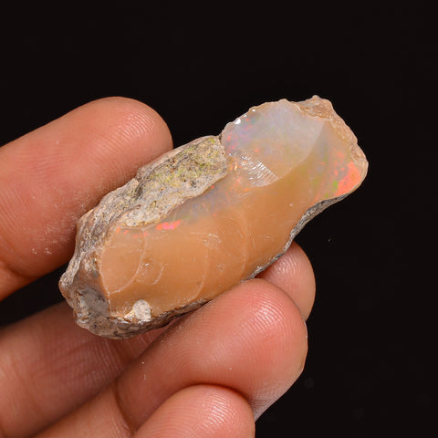 Splendid Top Grade Quality 100% Natural Welo Fire Ethiopian Opal Fancy Rough Loose Gemstone For Making Jewelry 36X17X14 MM 43.50 Cts KR63-93 Sunkarton