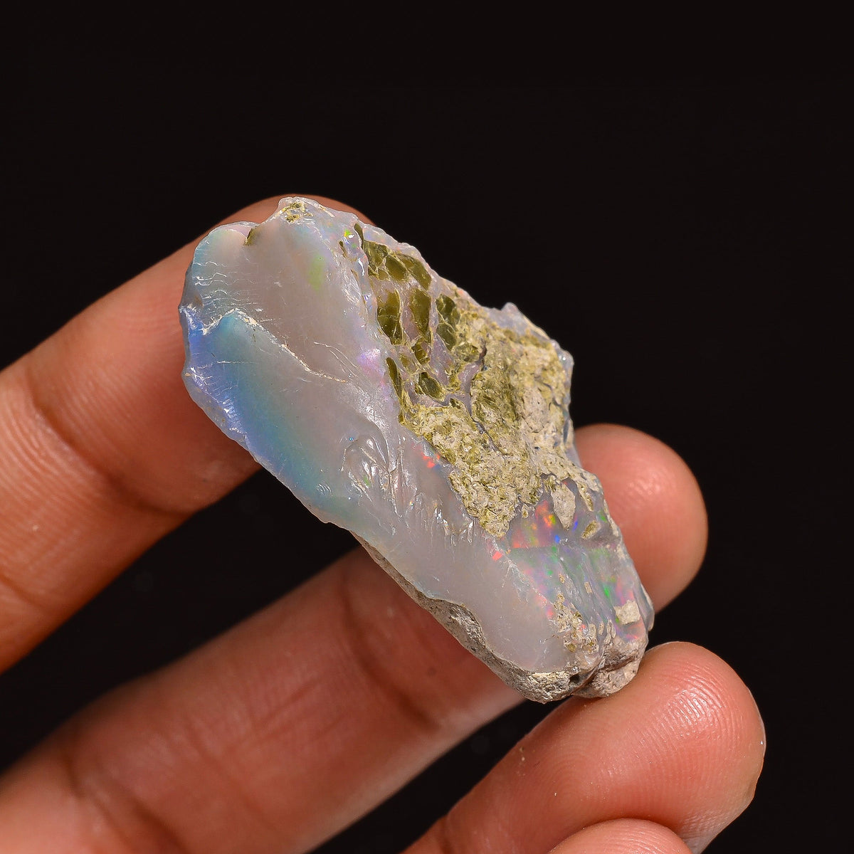 Superb Top Grade Quality 100% Natural Welo Fire Ethiopian Opal Fancy Rough Loose Gemstone For Making Jewelry 36X24X13 MM 44.50 Cts. KR63-94 Sunkarton