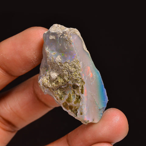 Superb Top Grade Quality 100% Natural Welo Fire Ethiopian Opal Fancy Rough Loose Gemstone For Making Jewelry 36X24X13 MM 44.50 Cts. KR63-94 Sunkarton