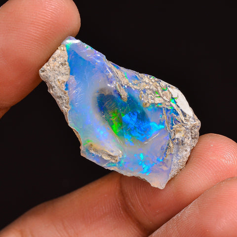 Elegant Top Grade Quality 100% Natural Welo Fire Ethiopian Opal Fancy Rough Loose Gemstone For Making Jewelry 29X17X7 MM 17.00 Cts. KR63-9 Sunkarton