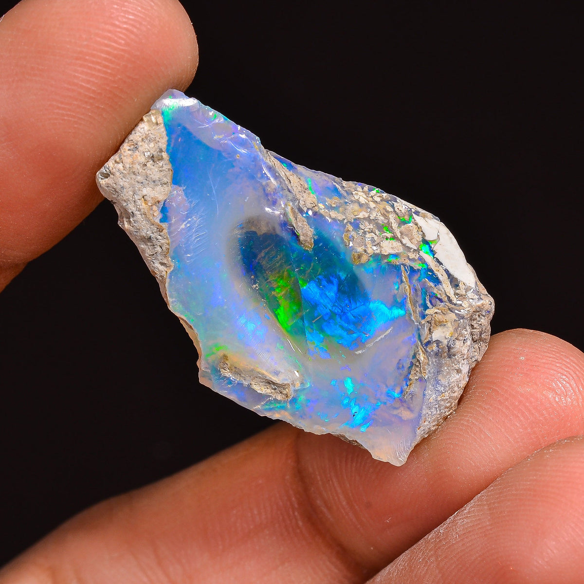 Elegant Top Grade Quality 100% Natural Welo Fire Ethiopian Opal Fancy Rough Loose Gemstone For Making Jewelry 29X17X7 MM 17.00 Cts. KR63-9 Sunkarton