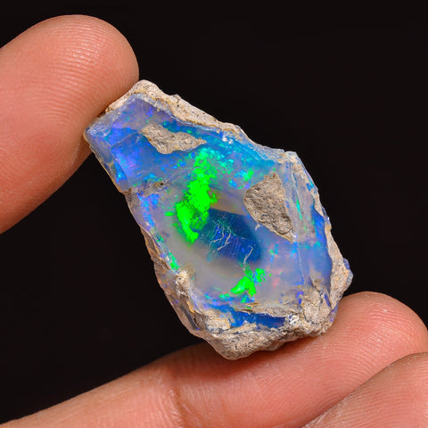 Elegant Top Grade Quality 100% Natural Welo Fire Ethiopian Opal Fancy Rough Loose Gemstone For Making Jewelry 29X17X7 MM 17.00 Cts. KR63-9 Sunkarton