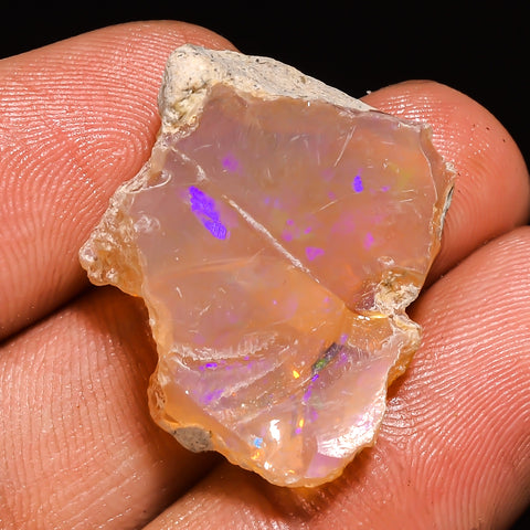 100% Natural Welo Fire Ethiopian Opal Rough Loose Gemstone 24X19X7 MM 19 Cts. Sunkarton