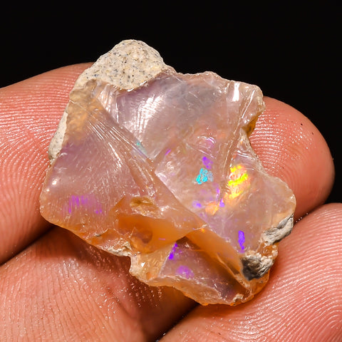 100% Natural Welo Fire Ethiopian Opal Rough Loose Gemstone 24X19X7 MM 19 Cts. Sunkarton